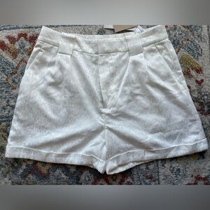 white elegant paisley pattern shorts